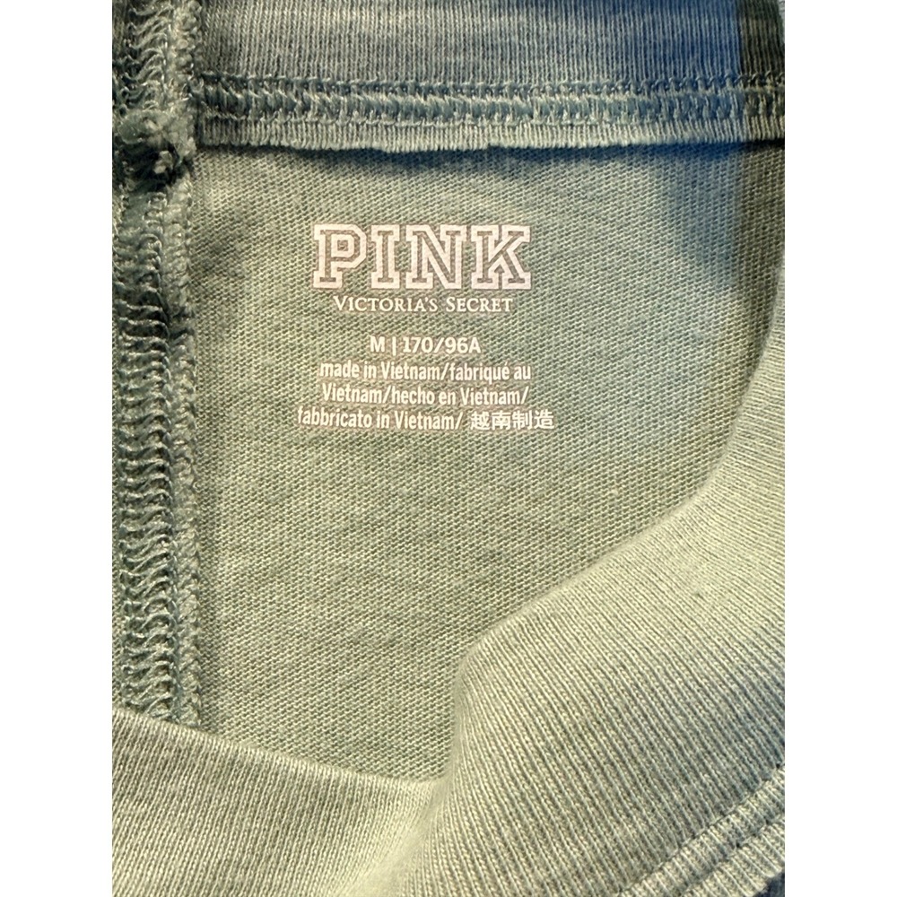 Pink Victoria's Secret Sage Green Tie Dye Long Sleeve T-Shirt Womens Medium - Picture 3 of 6